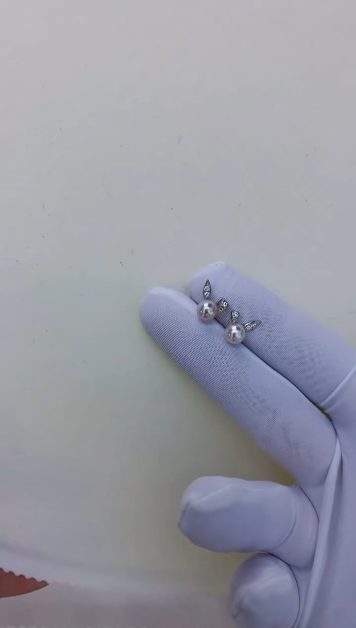 银S925镶嵌饰品海水珍珠小兔子耳钉