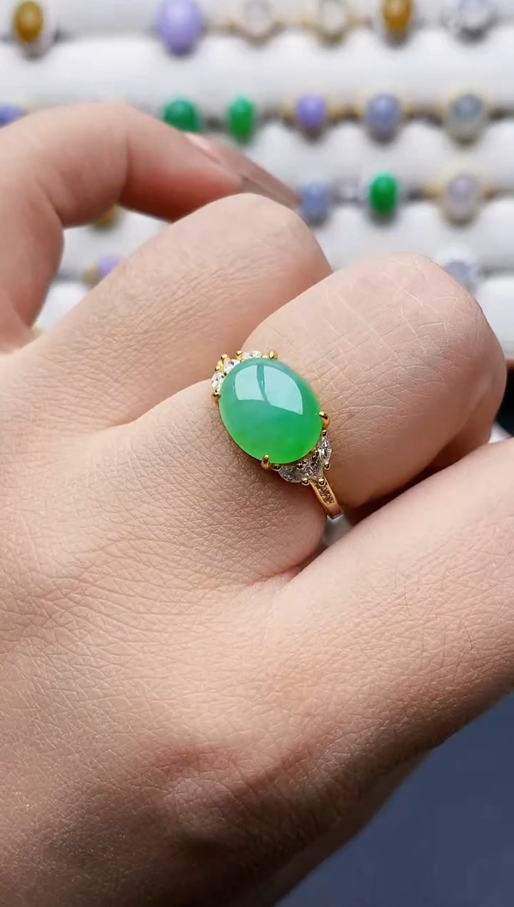 银S925镶嵌戒指翡翠1462