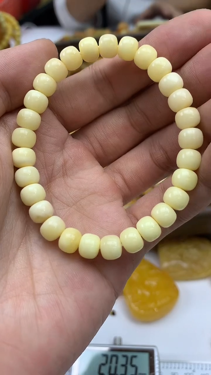 裸石琥珀未镶嵌手串卡8