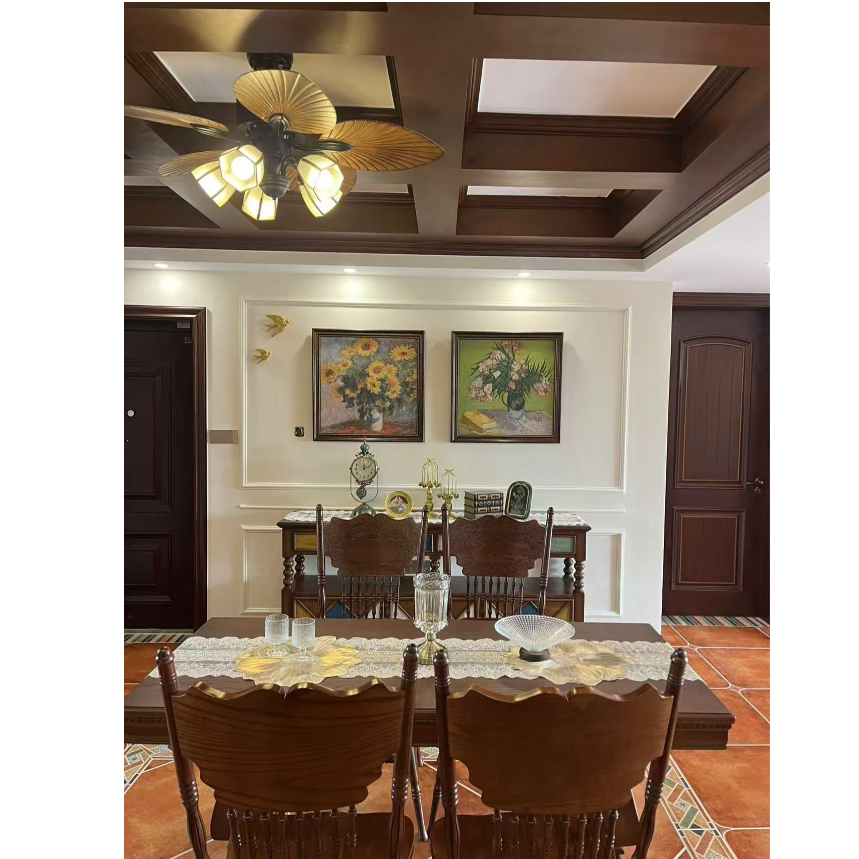 梵高星空装饰画欧式复古卧室壁画餐厅油画客厅世界名画玄关向日葵