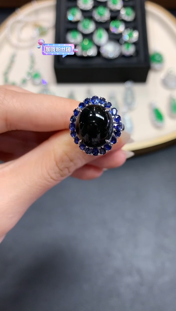 【闪购商品】翡翠戒指18K金镶嵌A14|9800