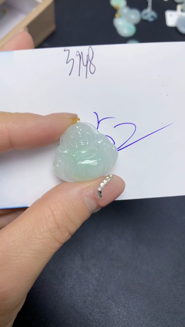 【闪购商品】翡翠挂件18K金镶嵌 天然翡翠A货