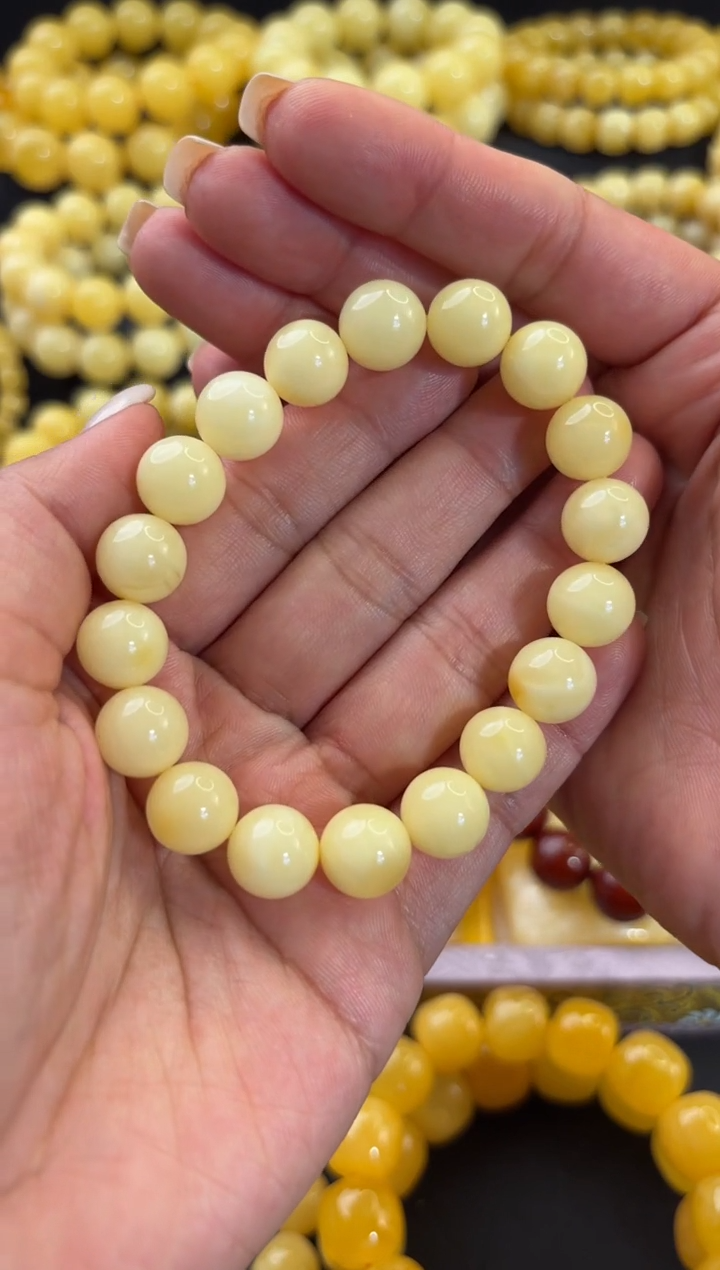 【闪购商品】蜜蜡手串未镶嵌11+石膏奶蜡浓蜡