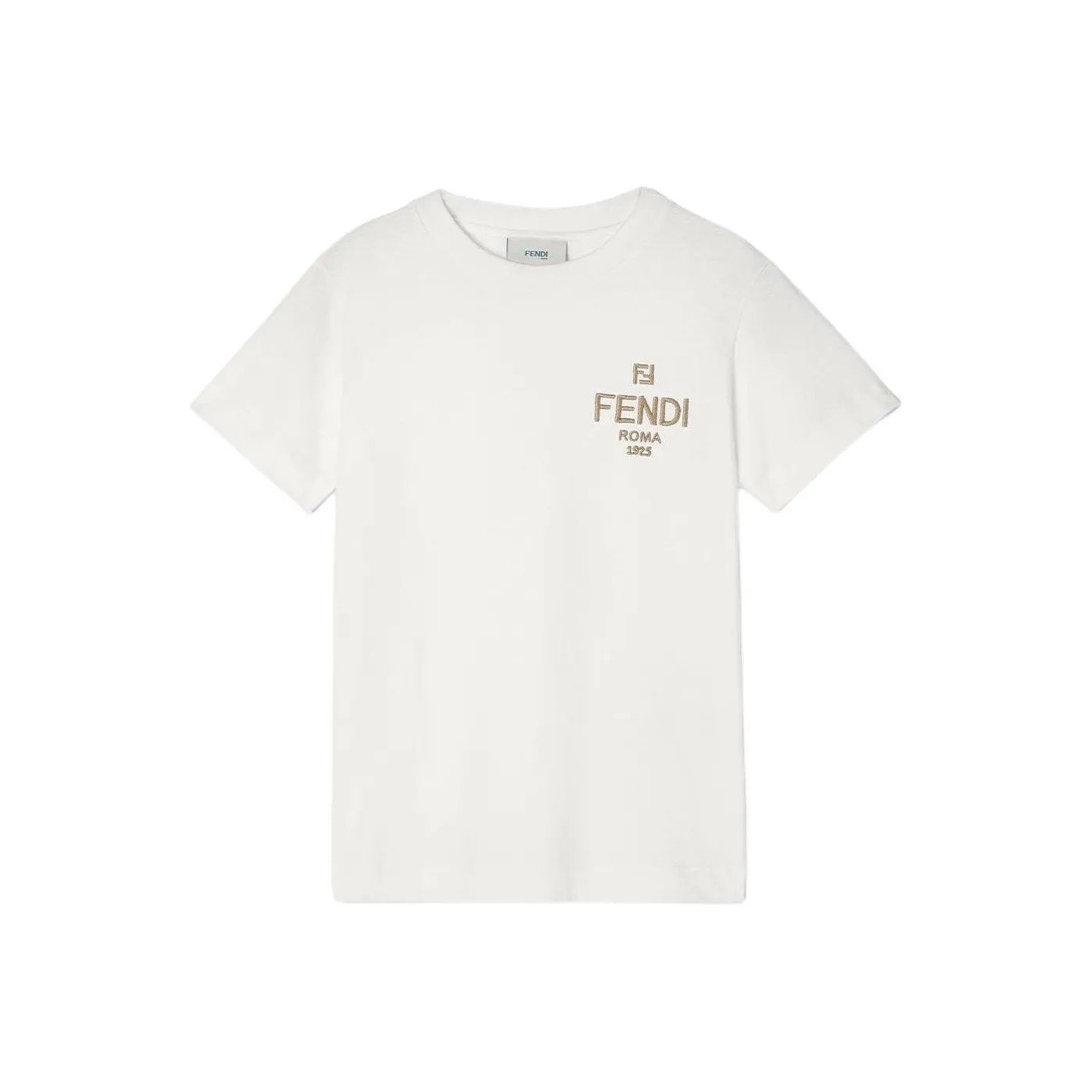 未使用 FENDI/芬迪 T恤字母刺绣 圆领短袖 白色