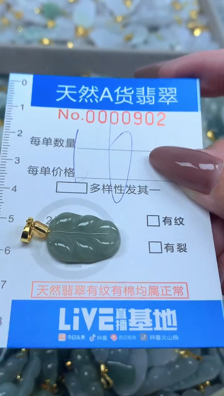 颈饰未镶嵌翡翠净货挂件-0902