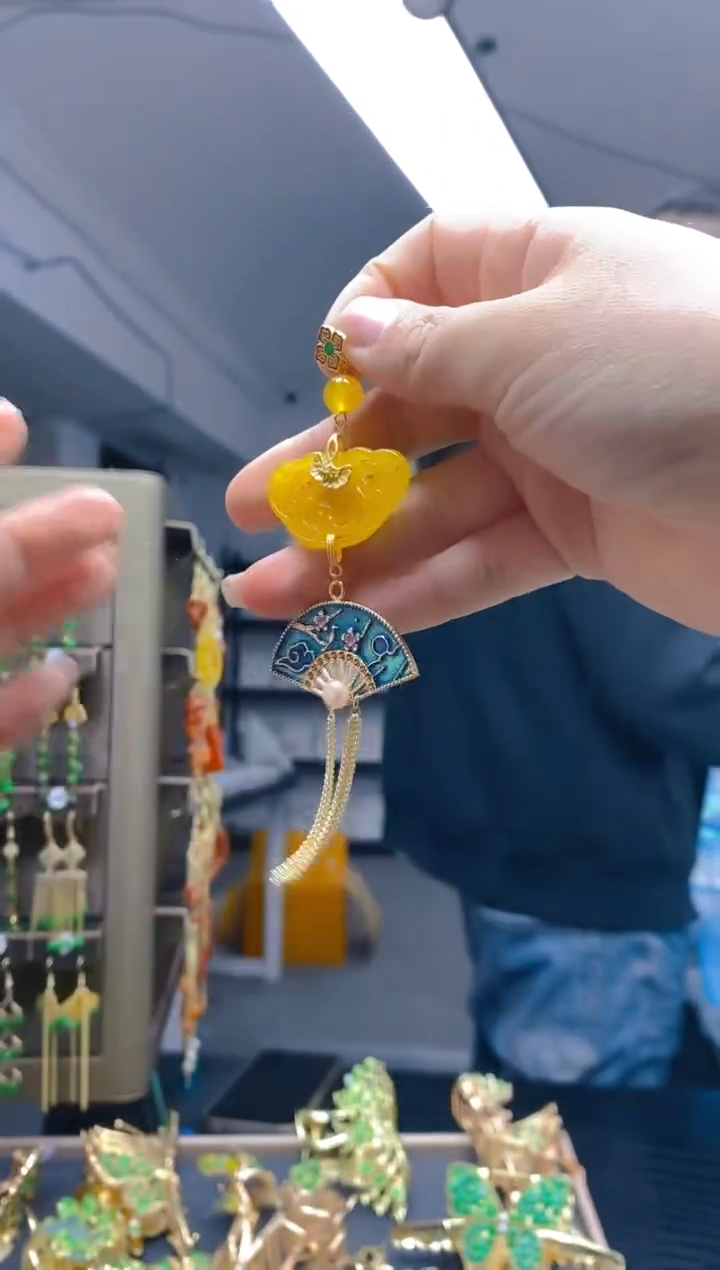 【闪购商品】翡翠耳饰合金0363翡翠压襟