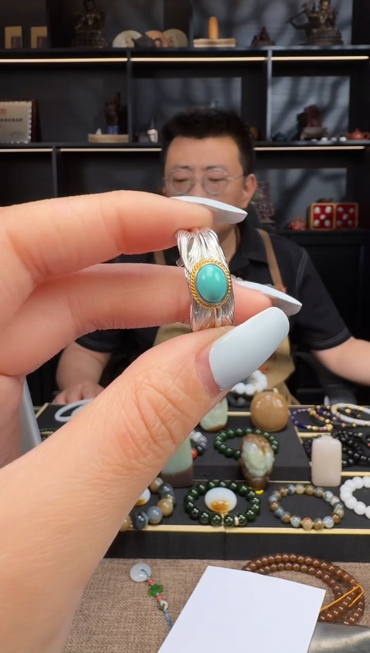 绿松石银S925镶嵌-戒指