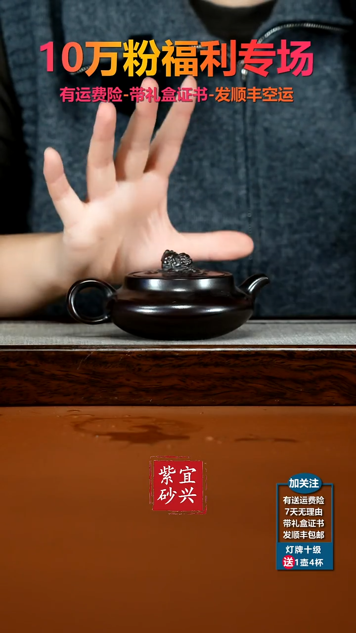 茶壶紫砂陈云铁血红砂瑞兽桑盘150CC