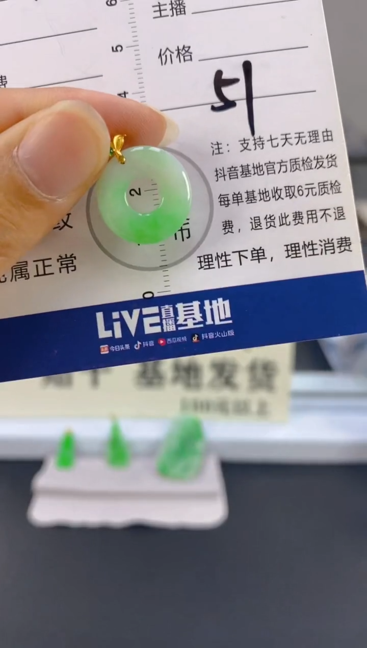 【闪购商品】翡翠颈饰18K金镶嵌天然A货翡翠