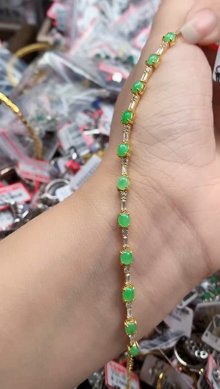 银S925镶嵌戒指翡翠天然A货缅甸翡翠
