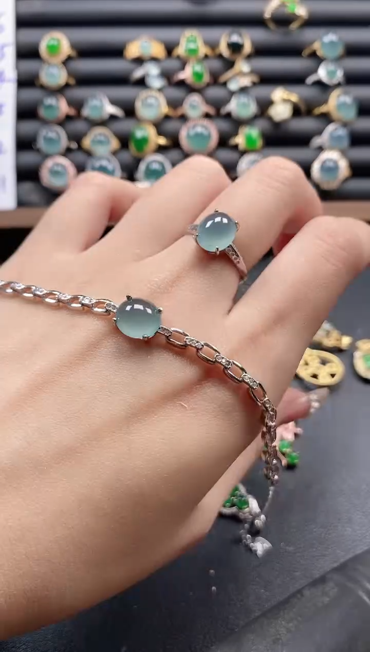 银S925镶嵌戒指翡翠5151-10