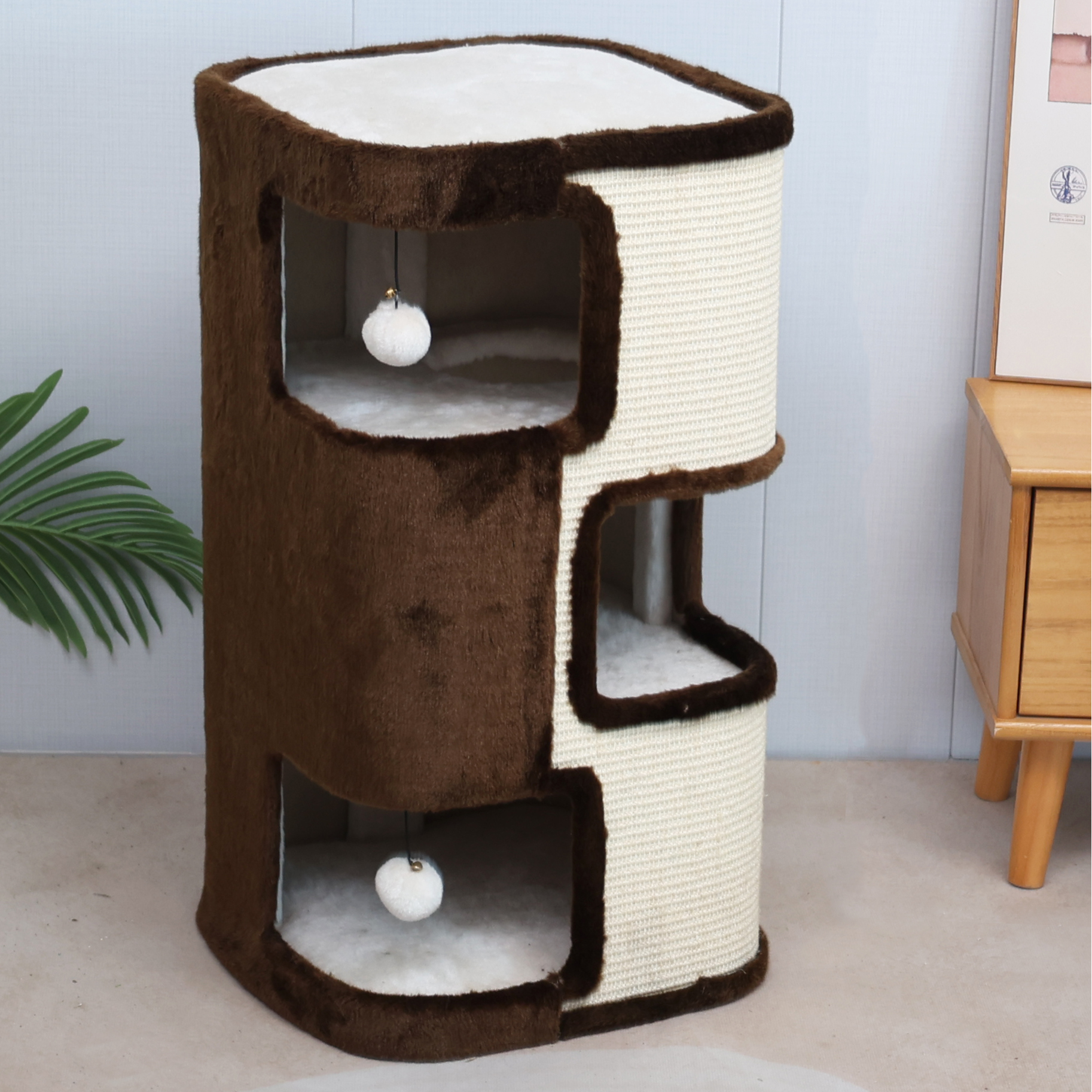 剑麻猫爬架猫窝NO退NO换猫树一体多层猫桶猫房子o220110