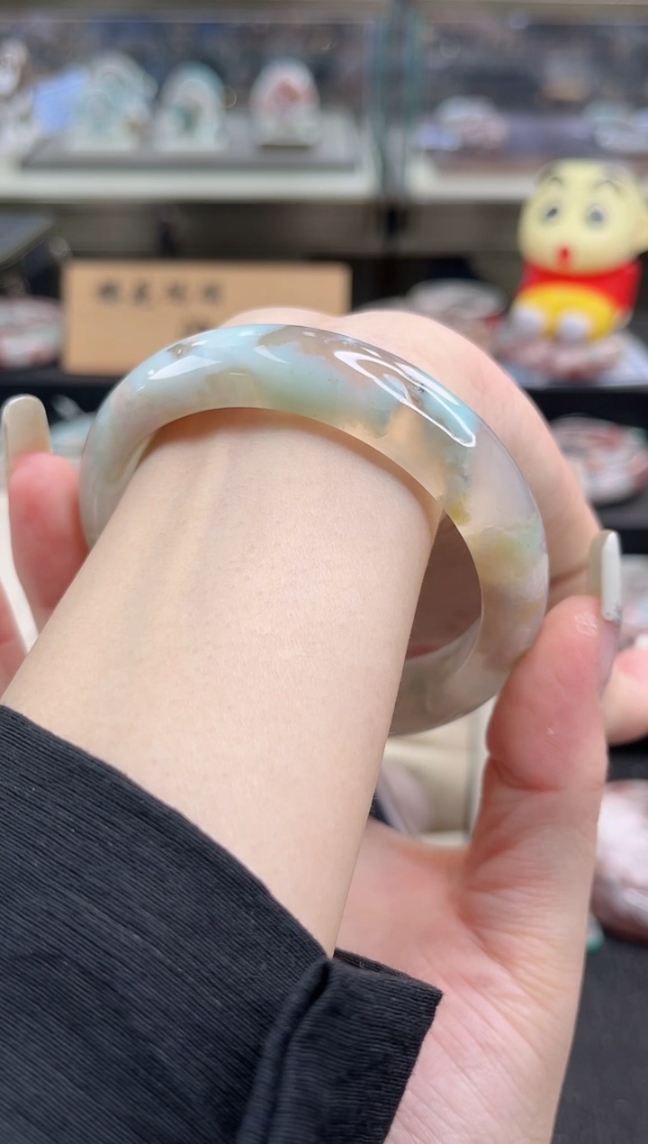 未镶嵌手镯石英质玉尘*丷圈口（赠品镯心）圈口（赠品镯心）