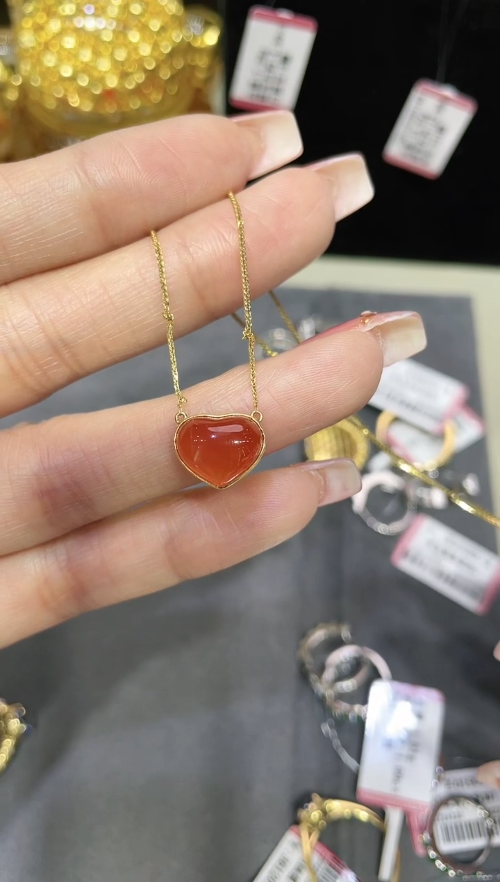 【闪购商品】南红玛瑙项链18K金镶嵌·