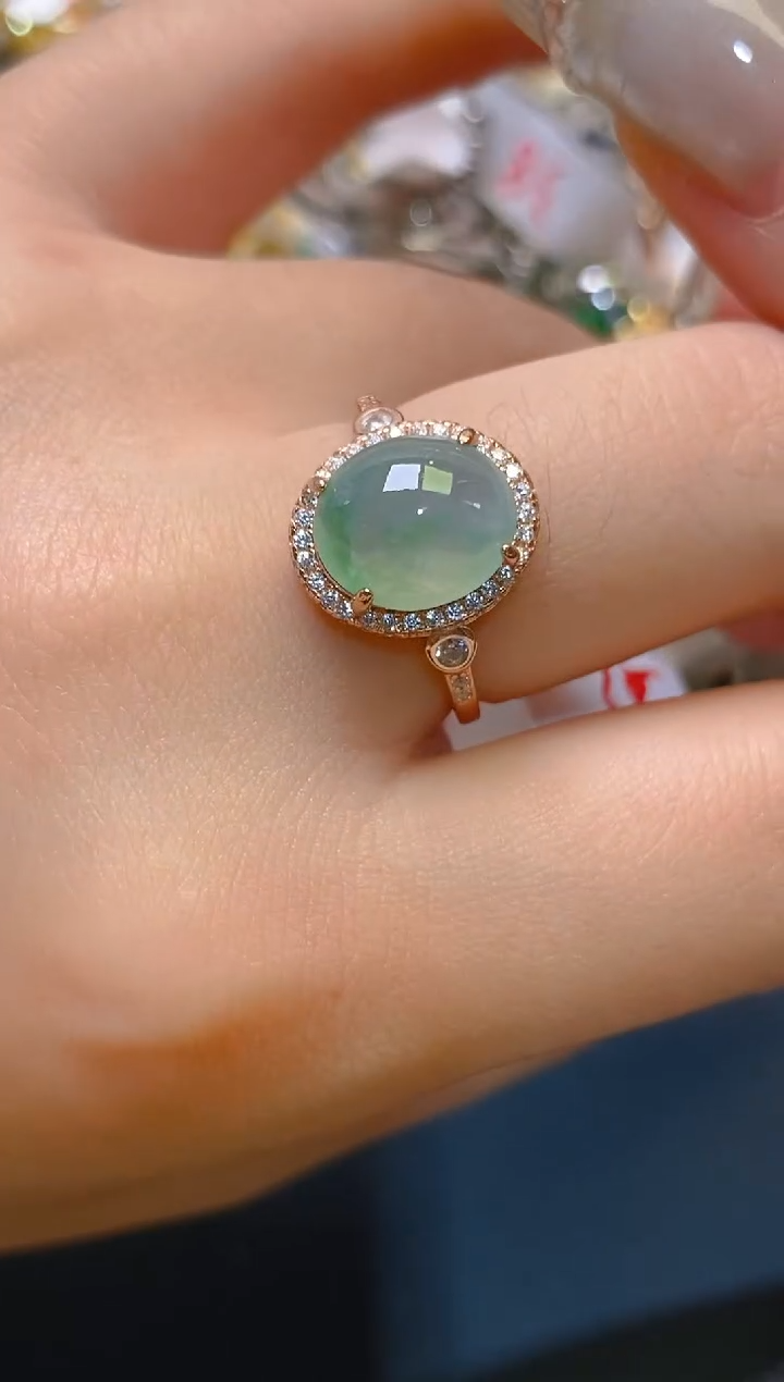 【闪购商品】翡翠耳饰银S925镶嵌天然A货翡翠1