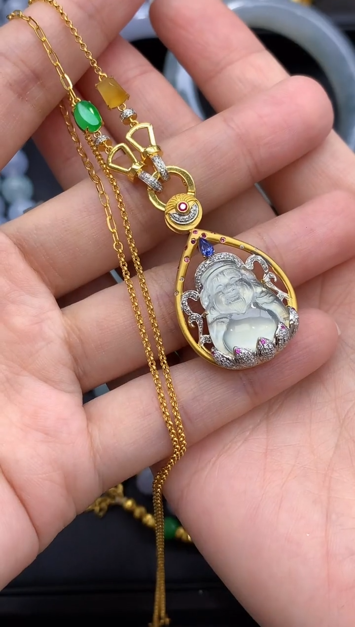 颈饰18K金镶嵌翡翠来**如819-分单-总价20680