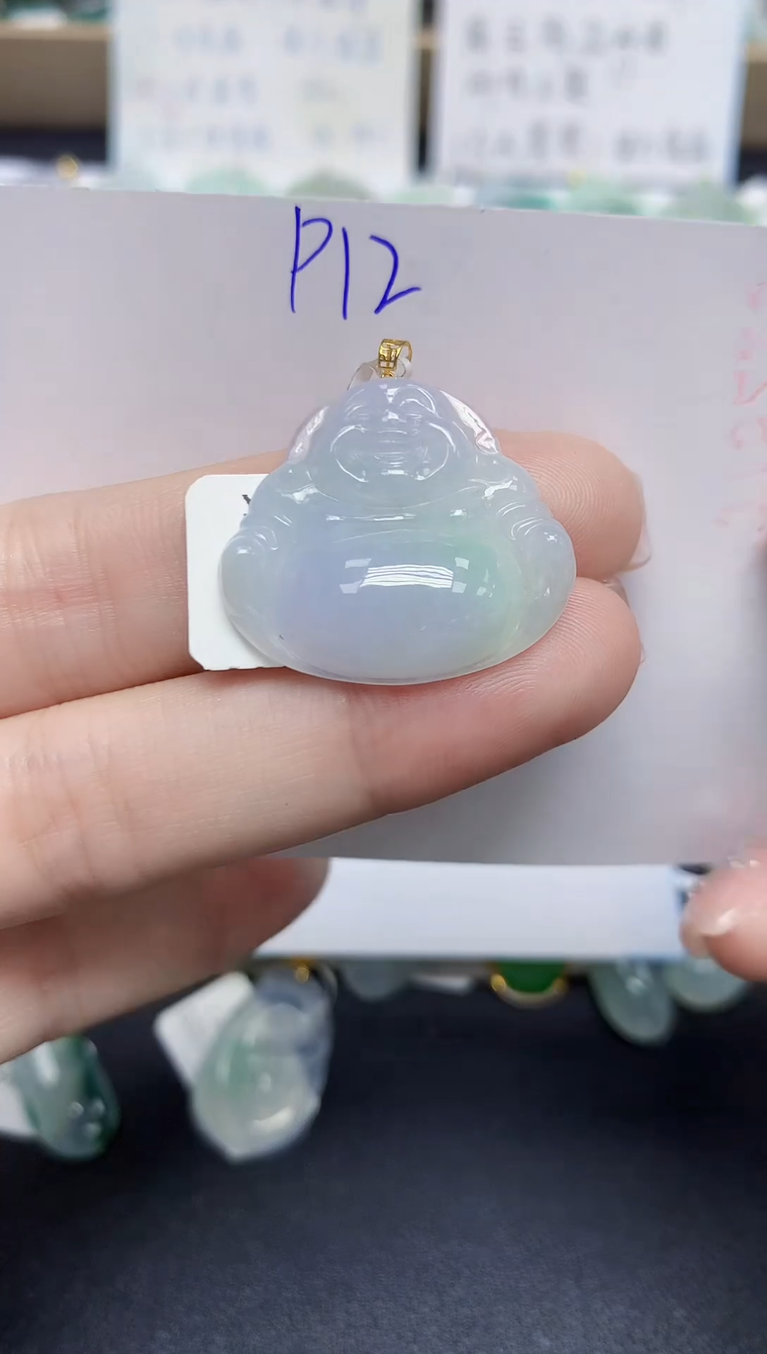 颈饰18K金镶嵌翡翠天然缅甸翡翠A货翡翠百元以上9元证书费自理