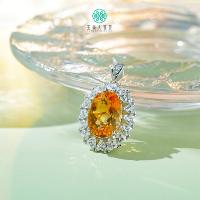 石惑珠宝%水晶蛋面吊坠约10*14mm%多样性发一