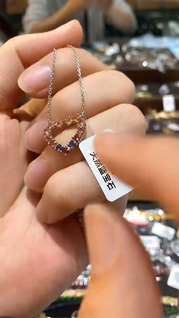 【闪购商品】蓝宝石颈饰银S925镶嵌项链