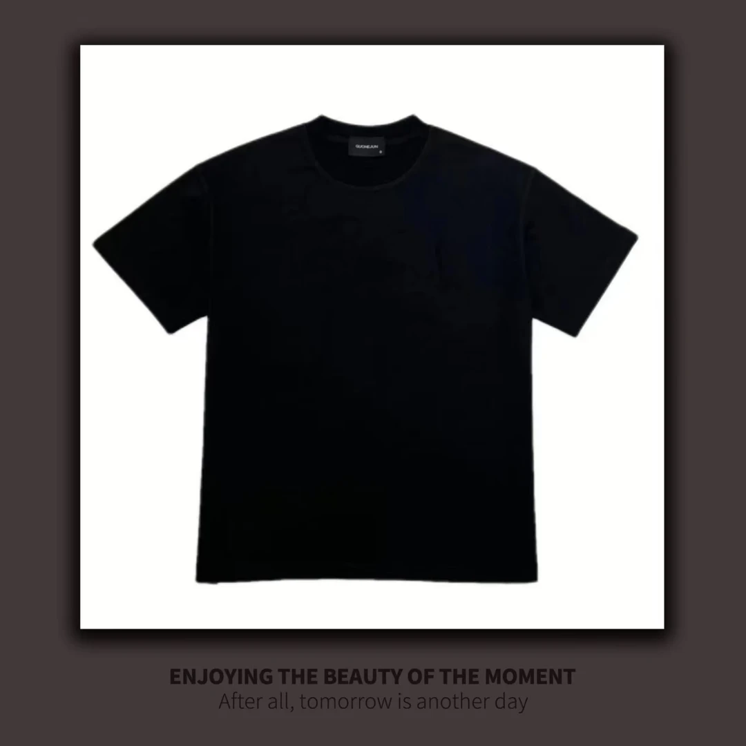 【轻奢男装-模特印花】t1530夏季新款宽松潮流百搭T恤印花五分袖