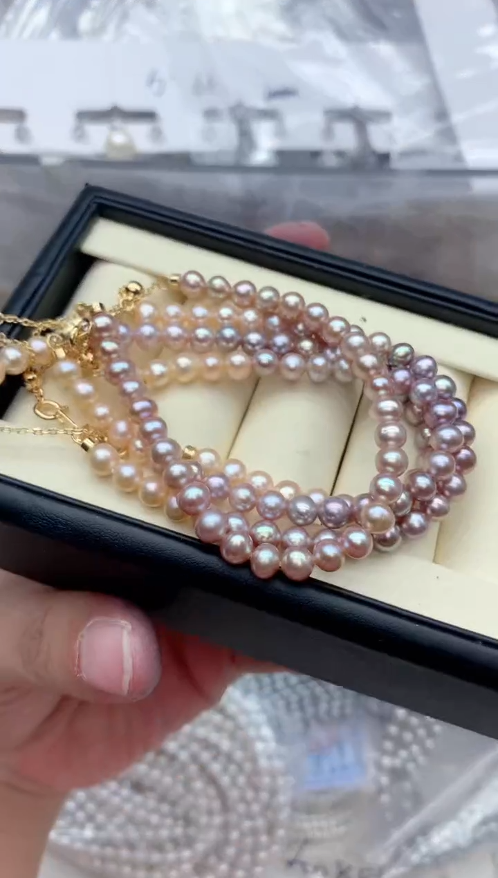 未镶嵌手链淡水珍珠多样性发其一，非无暇