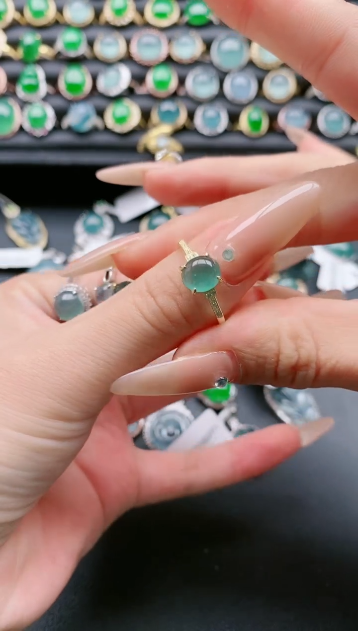 【闪购商品】翡翠戒指银S925镶嵌111111