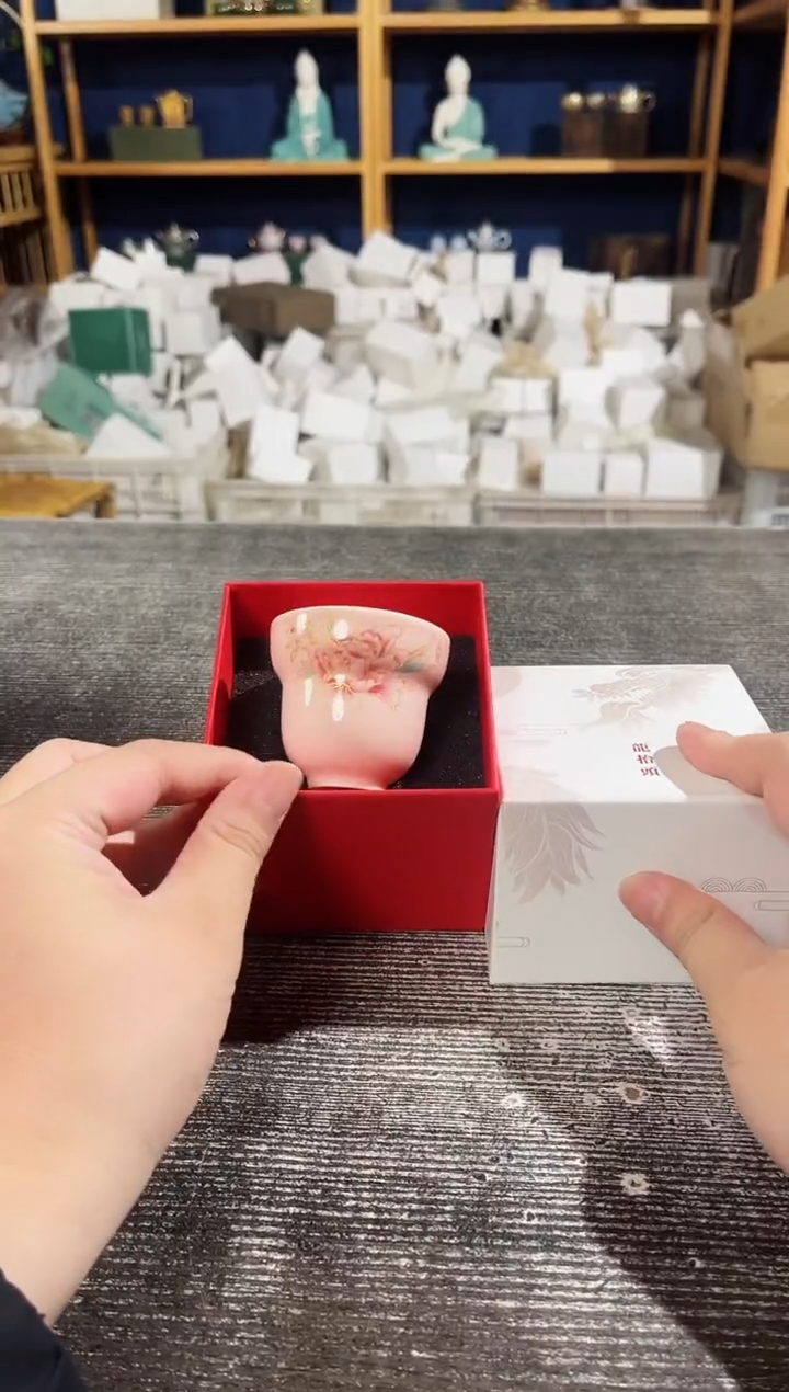 【闪购商品】其他粉色牡丹花葫芦杯带礼盒