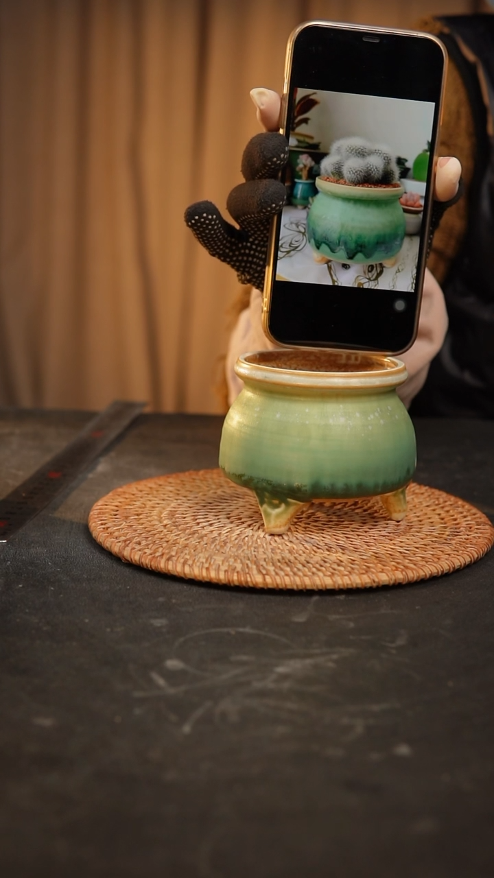 【闪购商品】瓷片70泥泥手工花盆