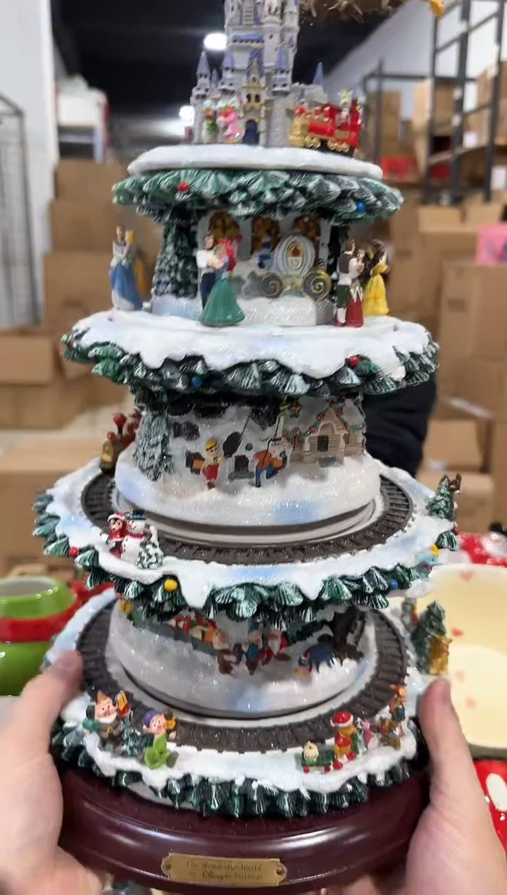树脂大号圣诞树转盘摆件微瑕要开箱视频不退不换