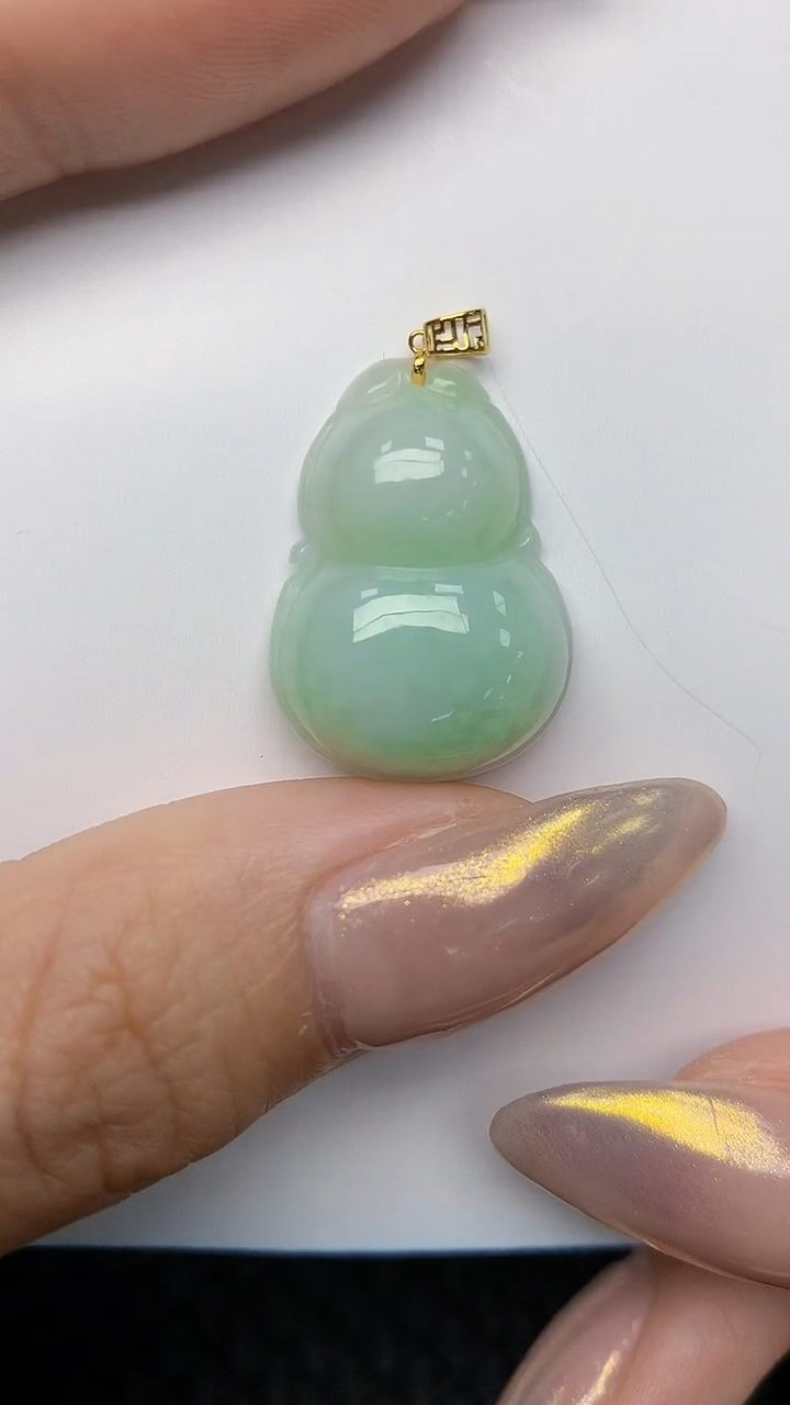 【闪购商品】翡翠颈饰18K金镶嵌天然翡翠A货