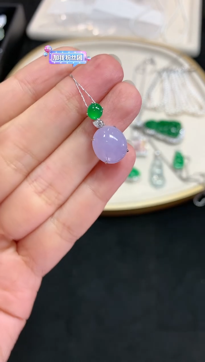 【闪购商品】翡翠吊坠(不含链)18K金镶嵌W543|5800