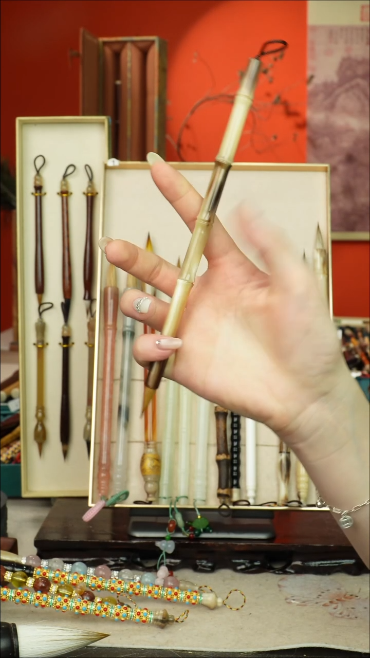 242号闪孤品高货毛笔链接 清水试笔 蘸墨不退