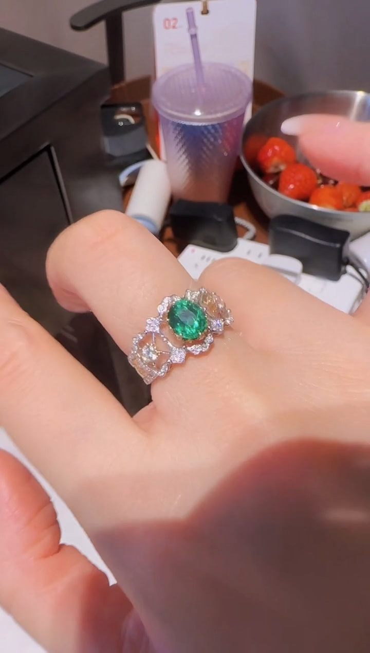 【闪购商品】石榴石（沙弗莱）戒指18K金镶嵌精选H 三生石戒指