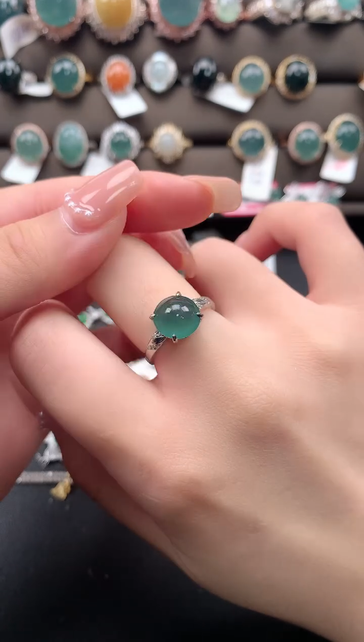 【闪购商品】翡翠戒指银S925镶嵌52141