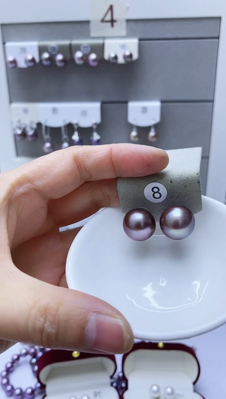 【闪购商品】淡水珍珠耳饰银S925镶嵌8