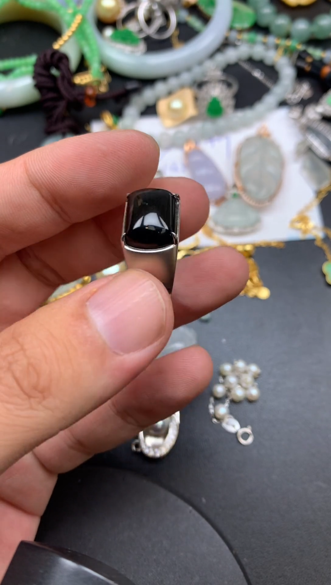 颈饰银S925镶嵌翡翠阿珠商品不退不换