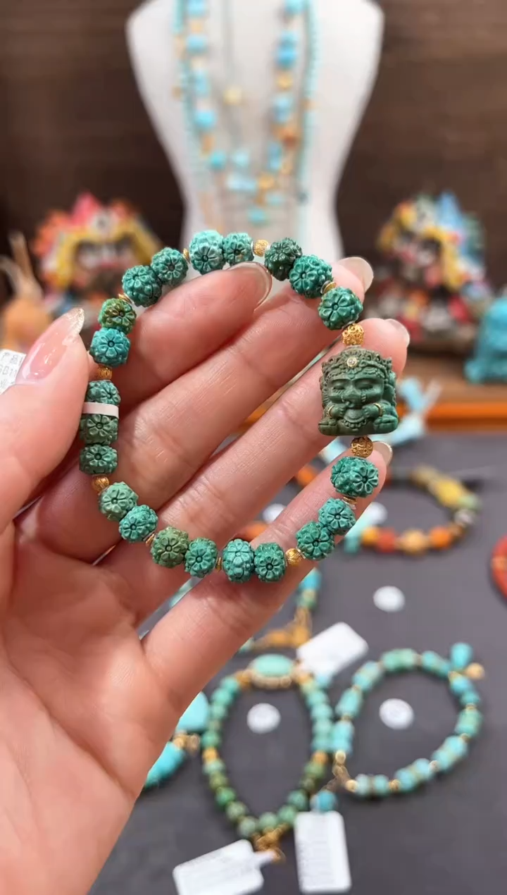 【闪购商品】绿松石手链18K金镶嵌绿松石手链