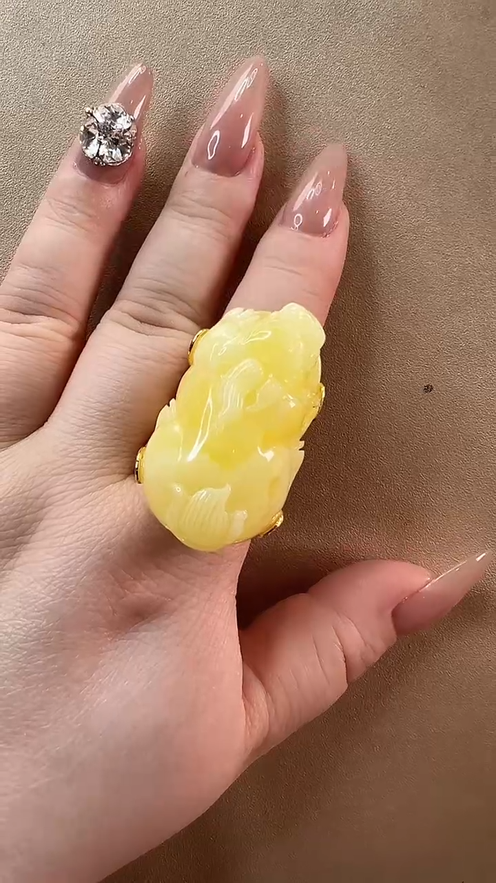 【闪购商品】琥珀戒指未镶嵌戒指