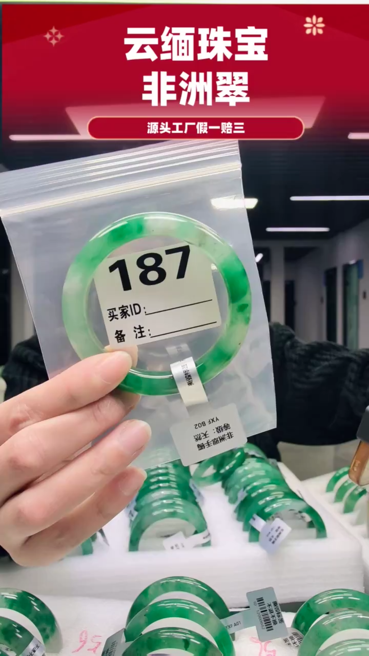 未镶嵌手镯石英质玉（非洲翠）5960圈口187