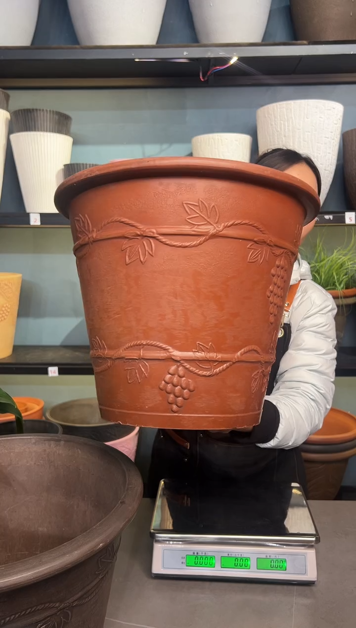 40*33/MK40A/陶土色葡萄藤浮雕外贸尾单