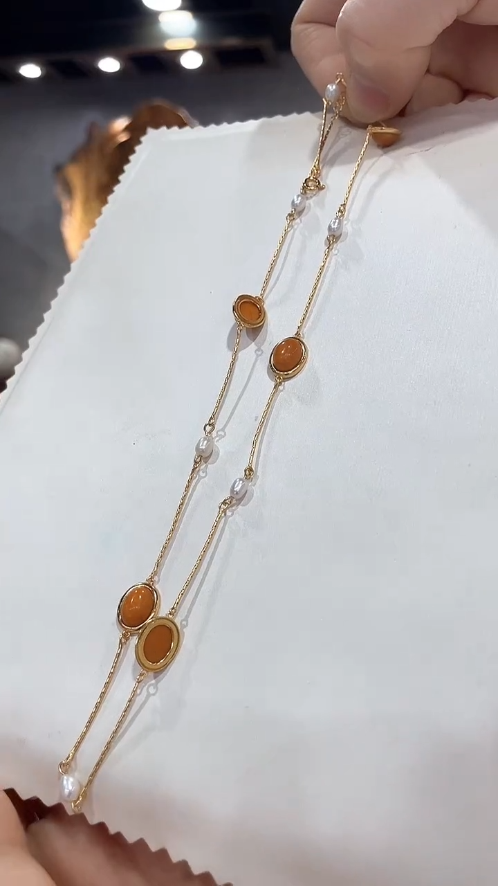 蜜蜡颈饰银S925镶嵌13（多样性发一）