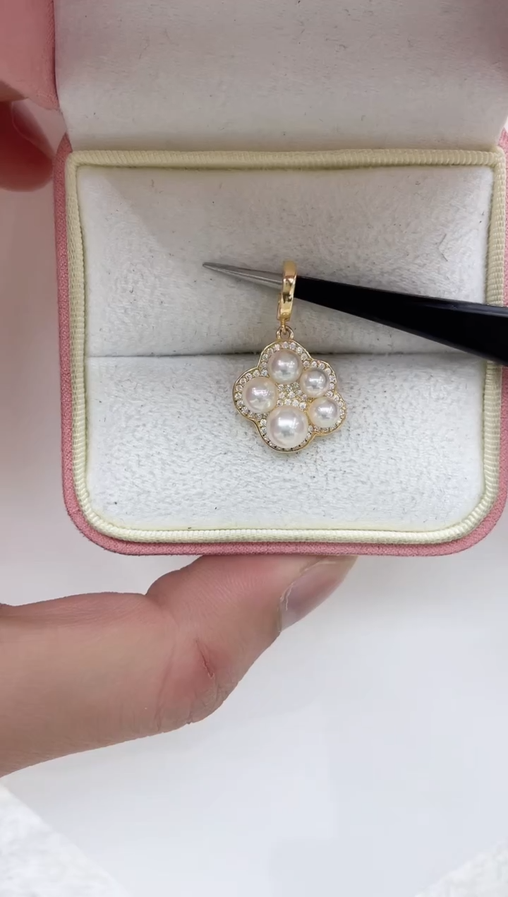 【闪购商品】海水珍珠吊坠(不含链)银S925镶嵌海水珍珠吊坠