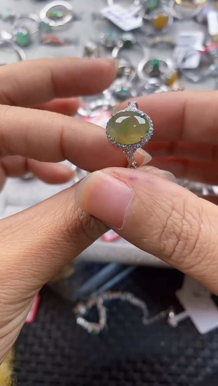 银S925镶嵌戒指翡翠888---10