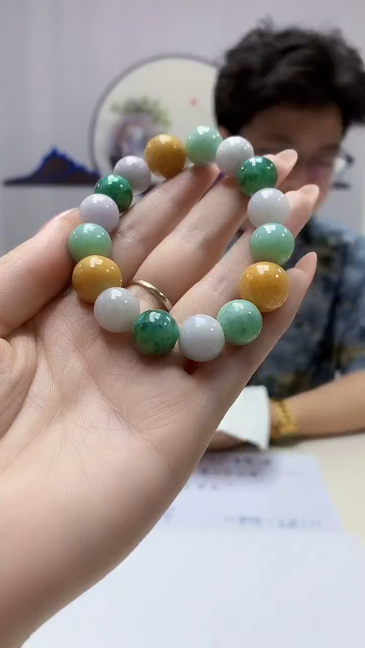 【闪购商品】定制翡翠未镶嵌4688DD-毛货手串94