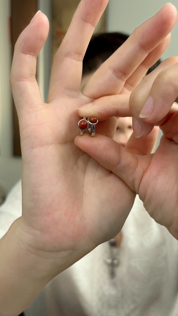 无925银纯银耳饰红珠11