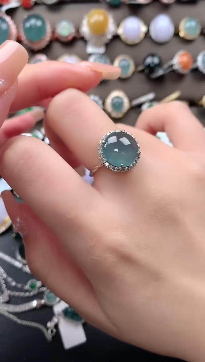 【闪购商品】翡翠戒指银S925镶嵌5214124