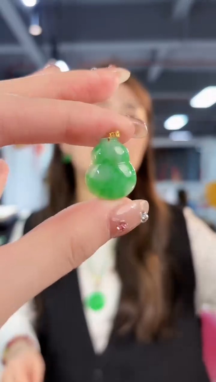 【闪购商品】翡翠颈饰18K金镶嵌缅料A货/支持复检/一件