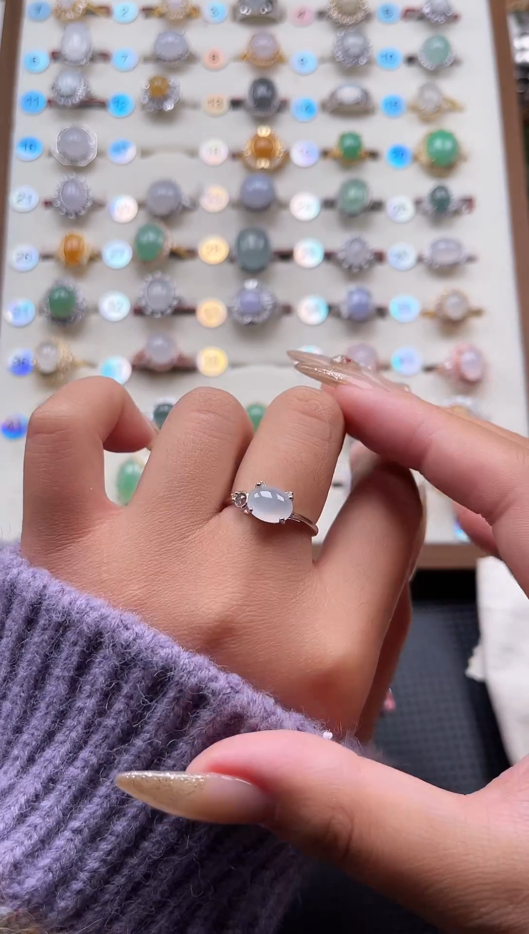 【闪购商品】翡翠戒指银S925镶嵌天然A货翡翠戒指