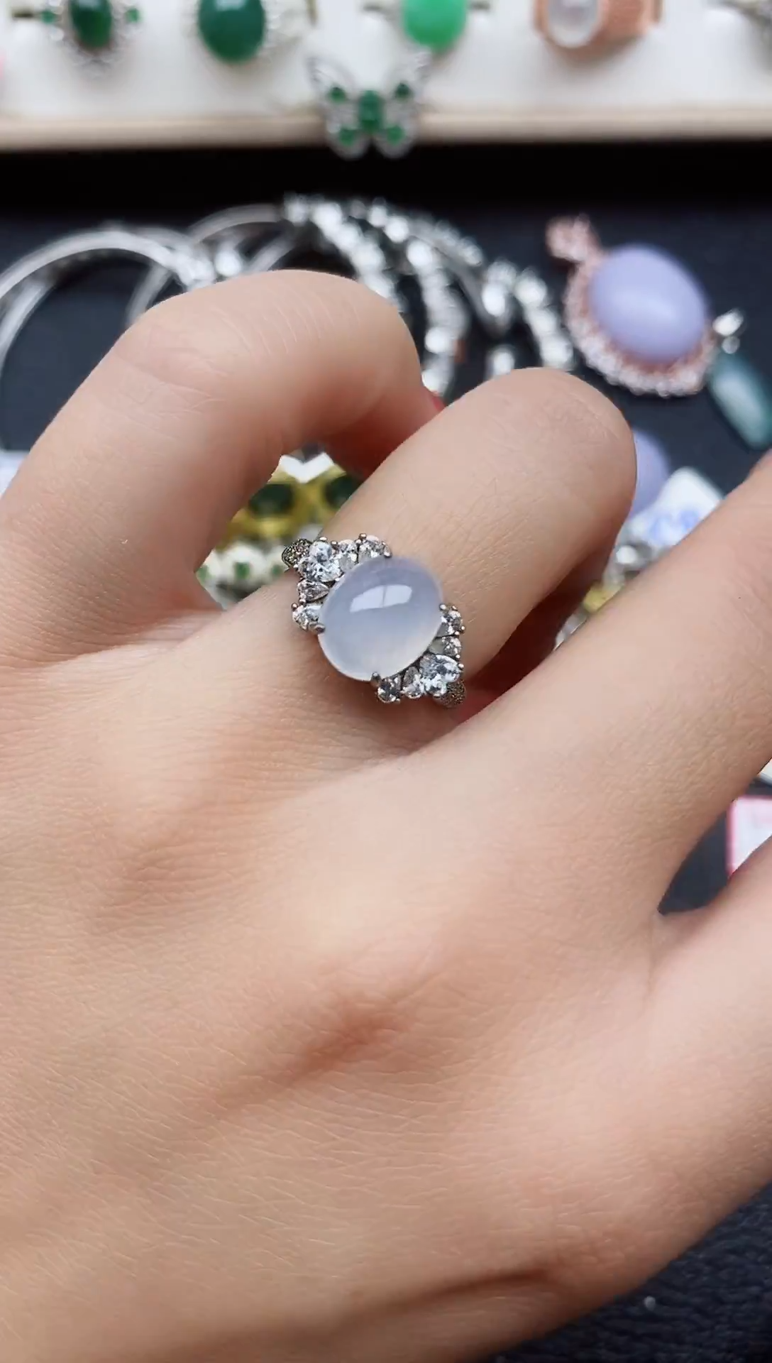 【闪购商品】翡翠戒指银S925镶嵌11111