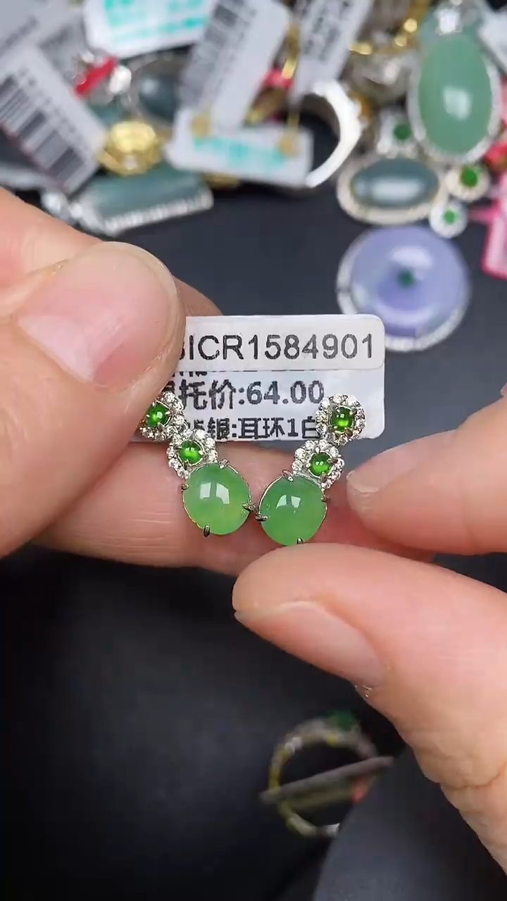 银S925镶嵌戒指翡翠2960